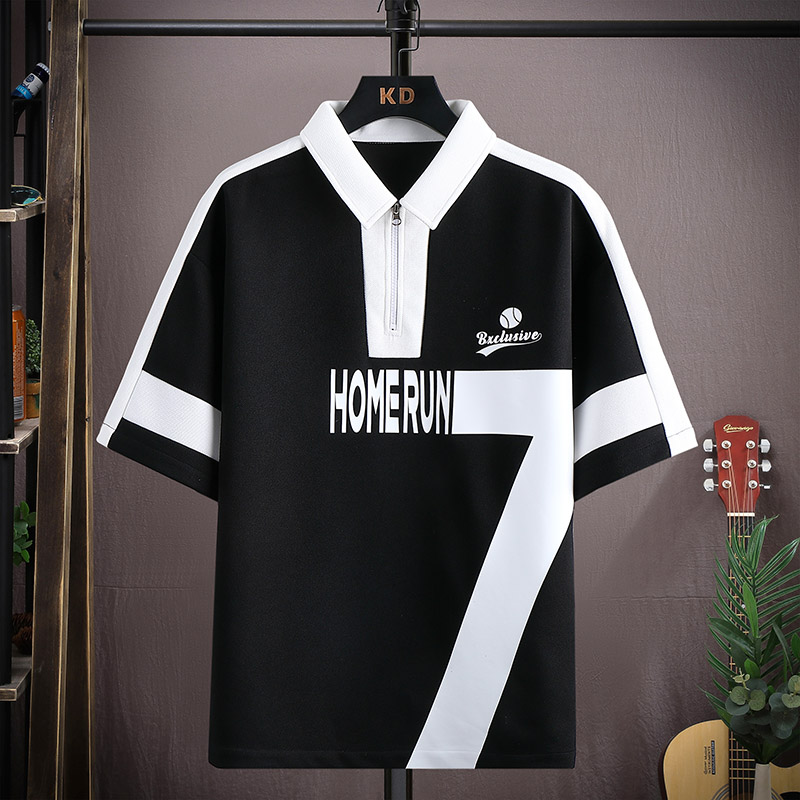 2023夏季新款翻领T恤印花潮流条纹阔版体恤衫polo衫男PL6891-P35,男装Polo衫,星座1206（原A206）