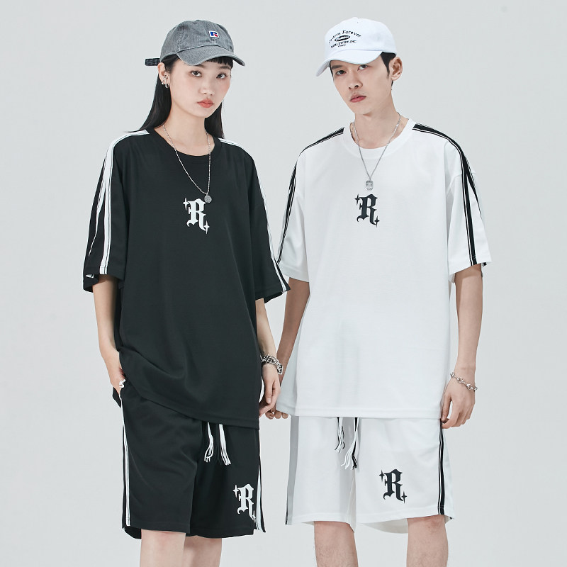 2023夏季新款潮流个性印花装饰美观休闲时尚短袖套装DQC9008-P47图片