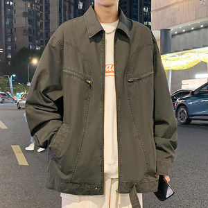 秋冬新款夹克全棉水洗重磅青少年外套日系棒球服上衣GS6392-P105图片