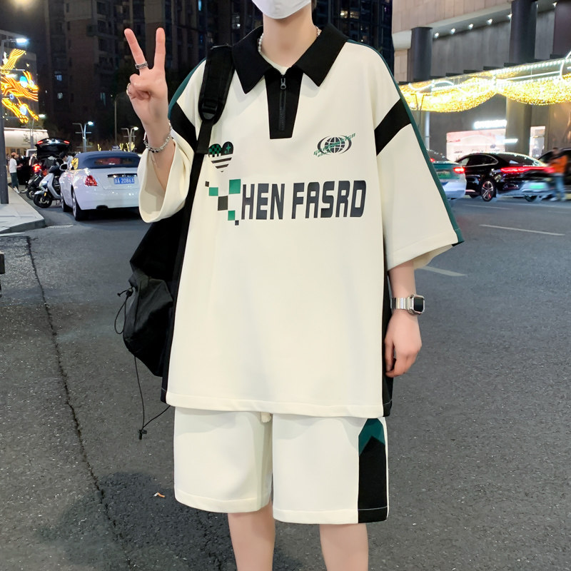 2025新款青少年短裤短袖套装大货以备性比价高HY1818-P55,男装休闲套装,星座1206（原A206）