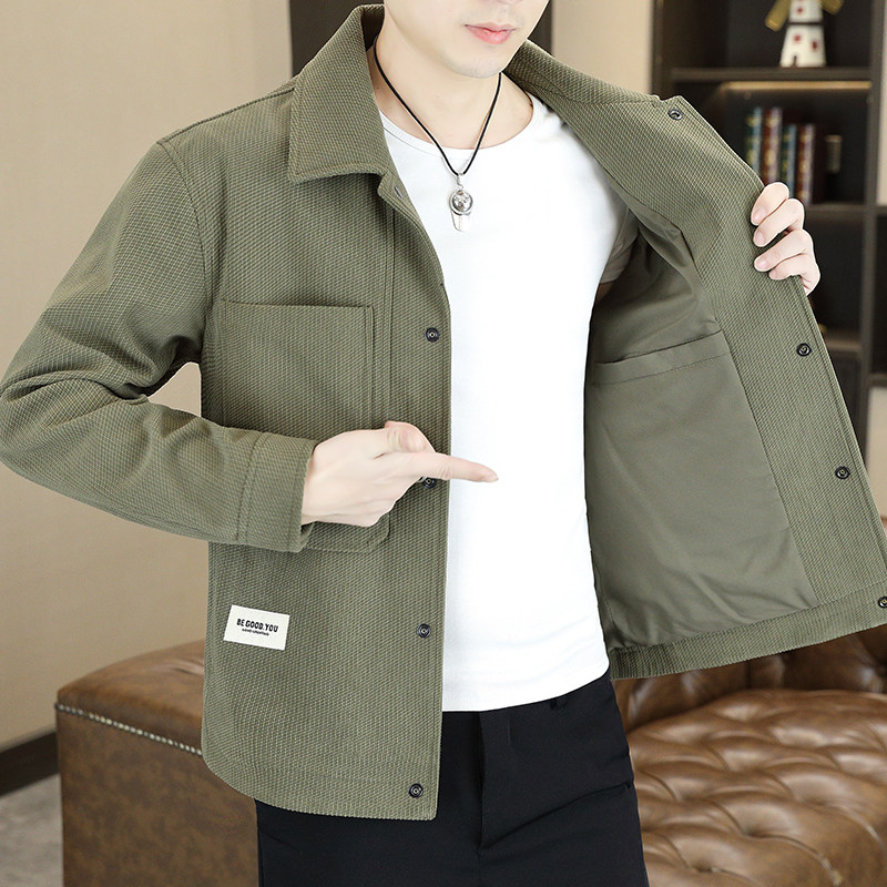 高品质秋冬款毛呢外套翻领休闲夹克提花毛呢外套HF8117-P150,男装夹克,星座1206（原A206）
