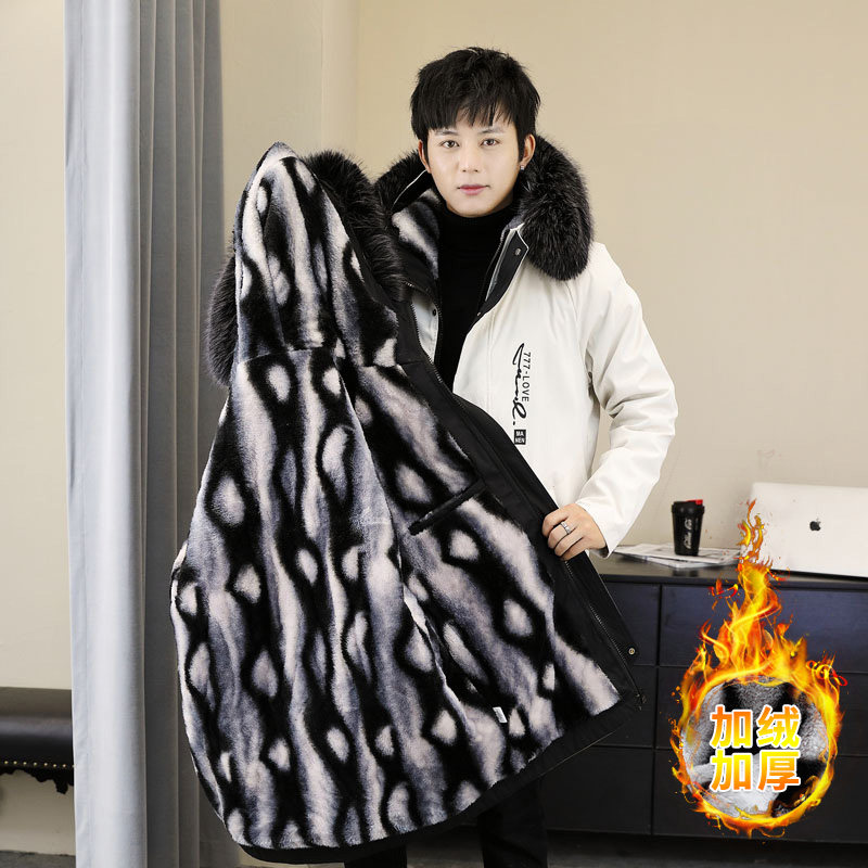 冬季男士加绒加厚衣外套大毛领连帽夹克加厚外套JK6003-P90,男装夹克,星座1206（原A206）