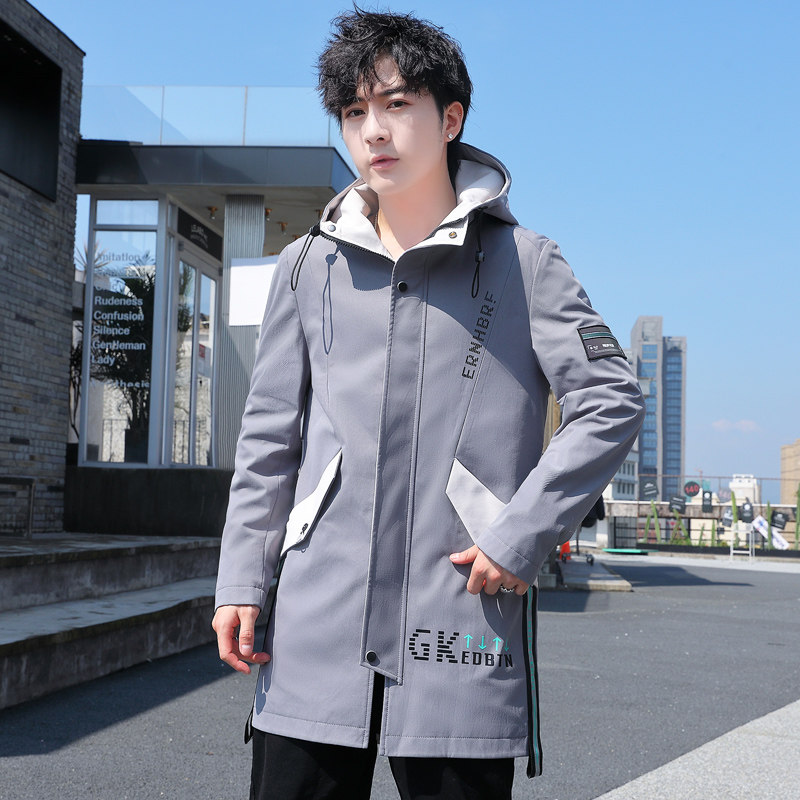 秋装新款外套男中长款款韩版潮流男士夹克秋季休闲男装风衣褂子,男装夹克,星座1206（原A206）