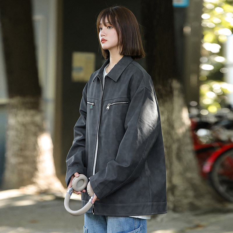 2025秋季新款工装男机车服外套潮流时尚皮衣户外防水GS6521-P85,男装皮衣,星座1206（原A206）