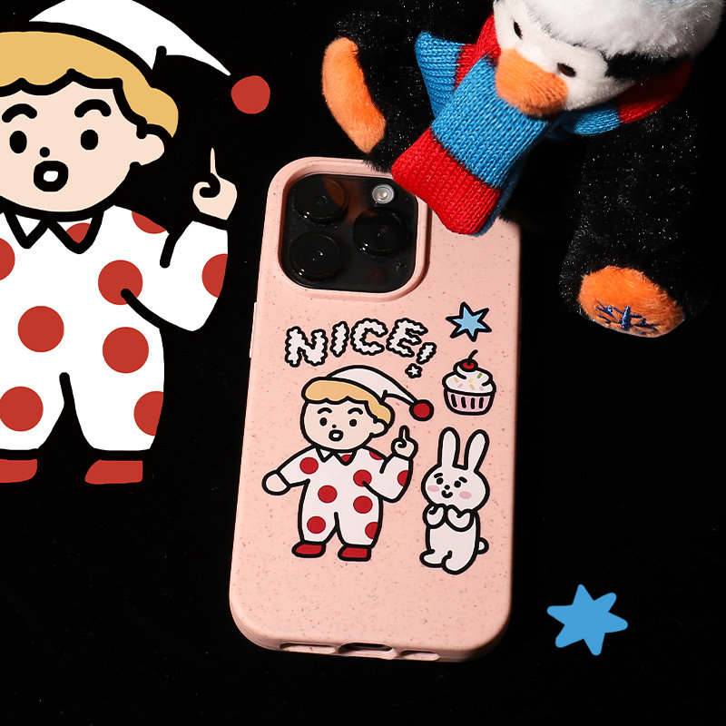 和风猫饭晚安幼稚园粉手机壳适用iPhone17/16/15Promax苹果华为mate60pro磁吸手机壳可降解磨砂软壳14/1312韩,3C数码配件,手机保护套/壳,淘宝优惠券,粉丝福利购,淘宝优惠卷