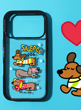 和风猫饭磁吸腊肠狗黑框贝贝壳适用苹果17promax/16promax/iPhone15手机壳苹果14白色全包14pro保护套iphone