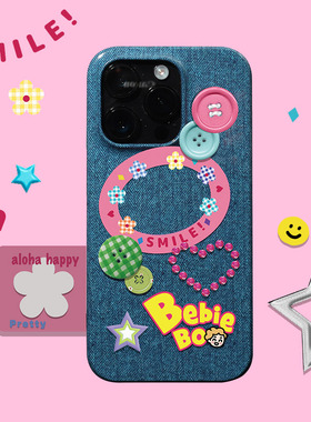 和风猫饭牛仔纽扣现货手机壳适用苹果华为17/16/15/14promax/13promax/12promax/mate40pro/50promate60pro