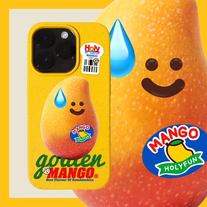 和风猫饭原创软壳芒果适用苹果华为可爱17/16/15promax