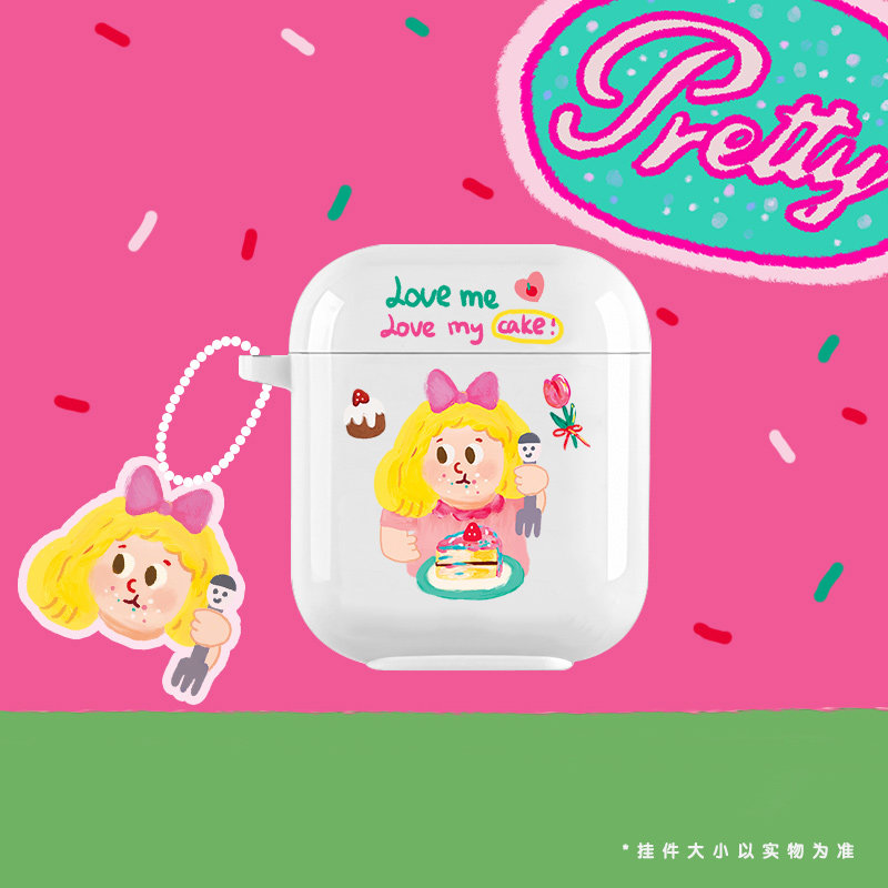 蛋糕女孩新款4代Airpodspro2代保护套无线TPU软壳白色可爱耳机壳1代二代三代