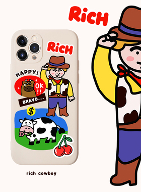 牛年牛仔适用iPhone16/15promax14/131苹果12promax/xr/112手机壳mini 8p液态华为mate60pro