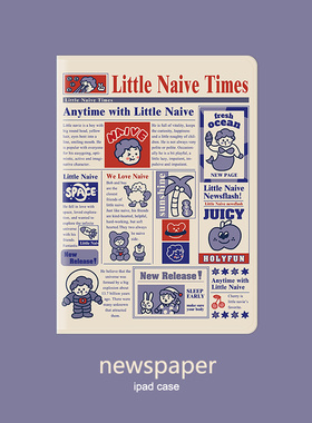 复古创意小人报纸苹果ipad保护套10.2/5笔槽2019mini5air3202011