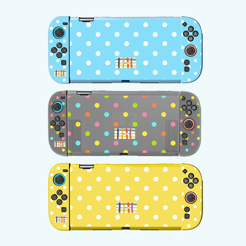 和风猫饭任天堂switch2代oled1代ns保护套波点白色彩色NS2收纳包
