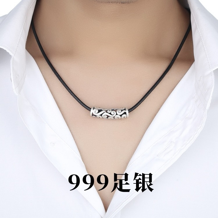 祥云S999纯银项链男款男士高级感挂件男中国风复古吊坠送男友礼物