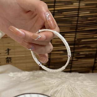 盘缠万贯银手镯女纯银9999足银新中式国风闭口银镯子年轻款送女友
