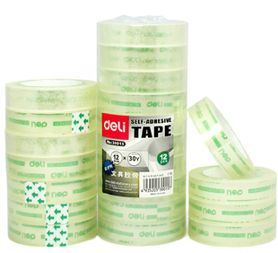 得力30011文具胶带12mm宽透明胶带纸胶条学生手工胶布办公用品
