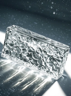 实心砖实心双面冰晶玻璃砖超白侧面水晶砖彩色弧形卫生间隔断墙