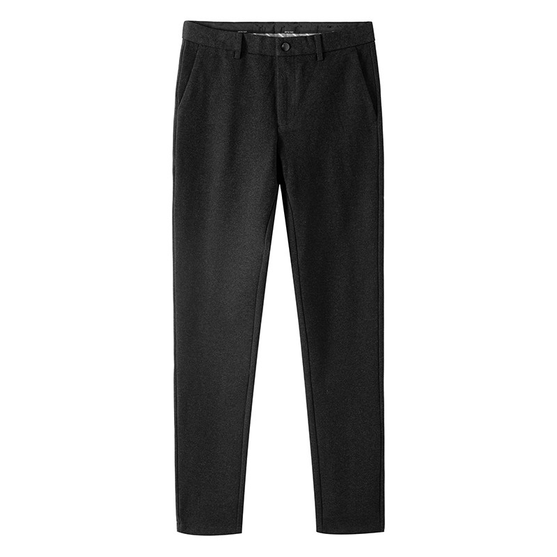 秋冬经典磨毛厚款大牌出口针织舒适高档水洗微弹通勤休闲男士长裤