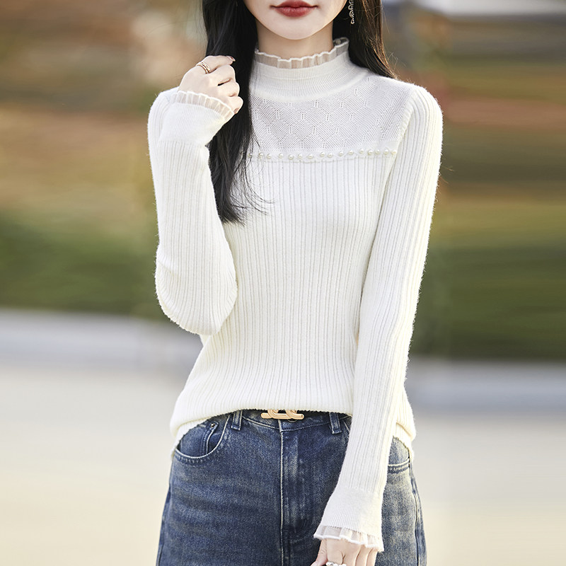 撤柜撤标(A)春秋修身显瘦钉珠针织打底衫女洋气内搭大码女装毛衣,女装/女士精品,毛针织衫,淘宝优惠券,粉丝福利购,淘宝优惠卷