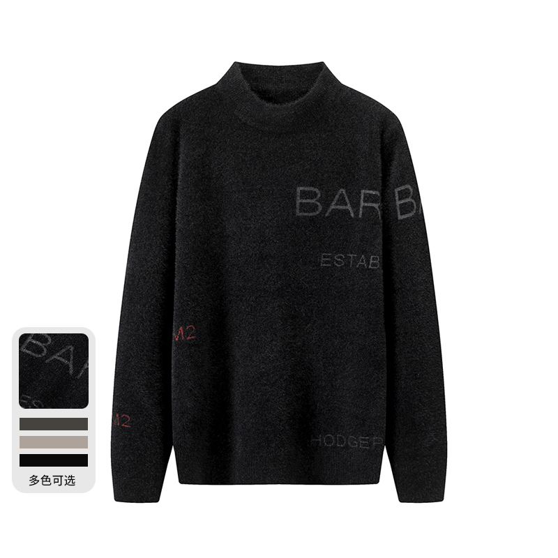 品牌折扣男装秋冬半高领针织衫