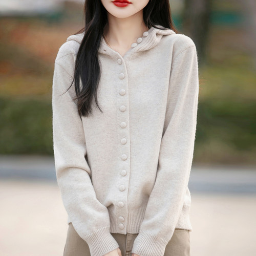 撤标撤柜(A)卫衣纽扣针织开衫外套新款洋气大码女装上衣秋冬毛衣