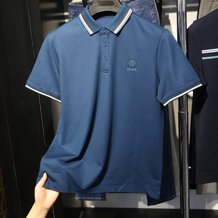 【H家】撤标撤柜！夏季男装休闲凉感撞色高级印花翻领短袖POLO衫