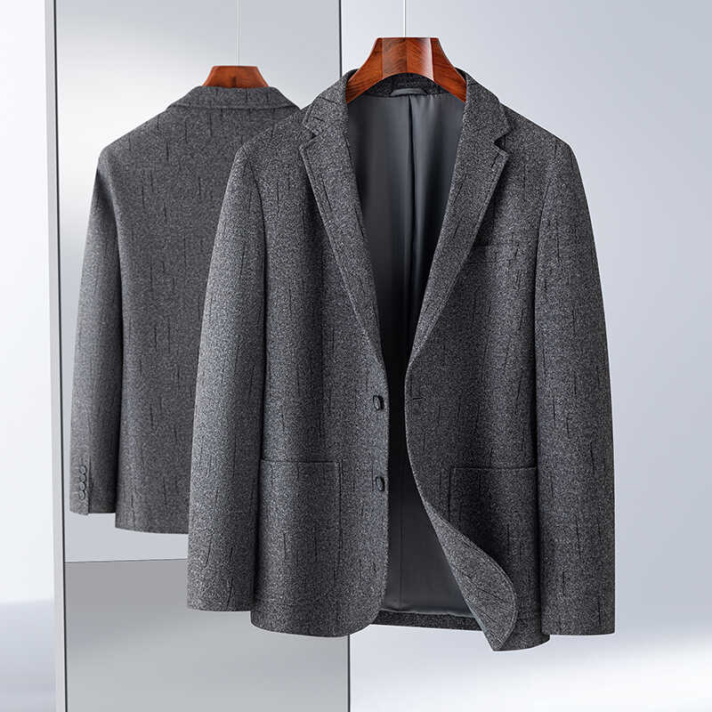 有型绒感休闲西服海家剪标男新款