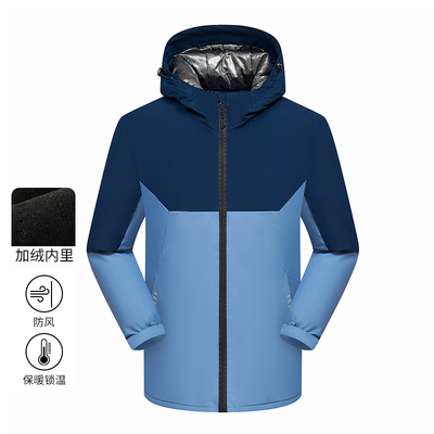 一线剪标连帽冬季常规保暖冲锋衣