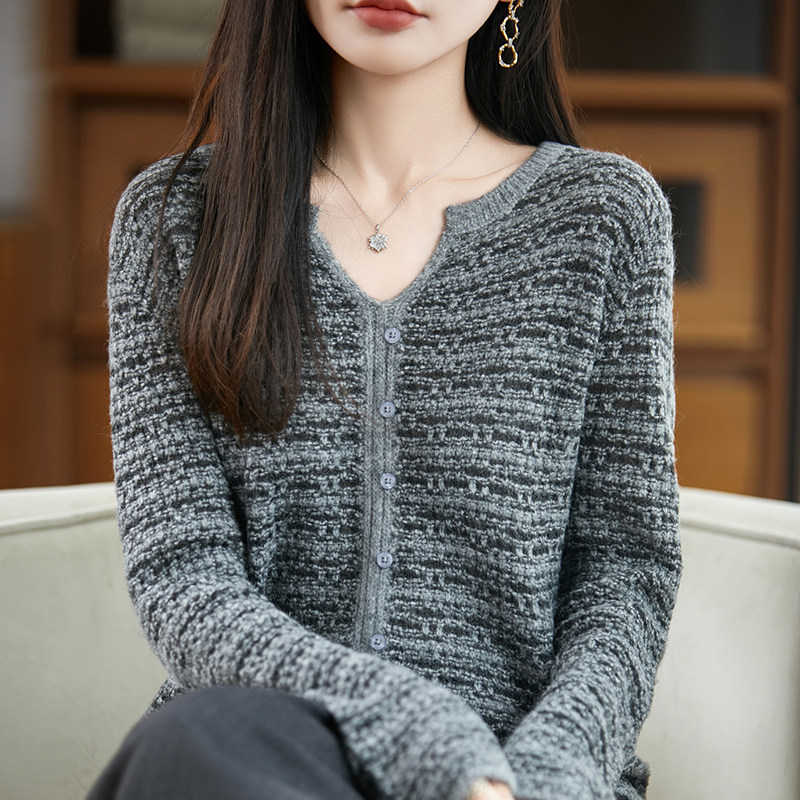 撤标撤柜(A)早秋V领小香风针织打底衫女上衣洋气大码女装秋冬毛衣,女装/女士精品,毛针织衫,淘宝优惠券,粉丝福利购,淘宝优惠卷