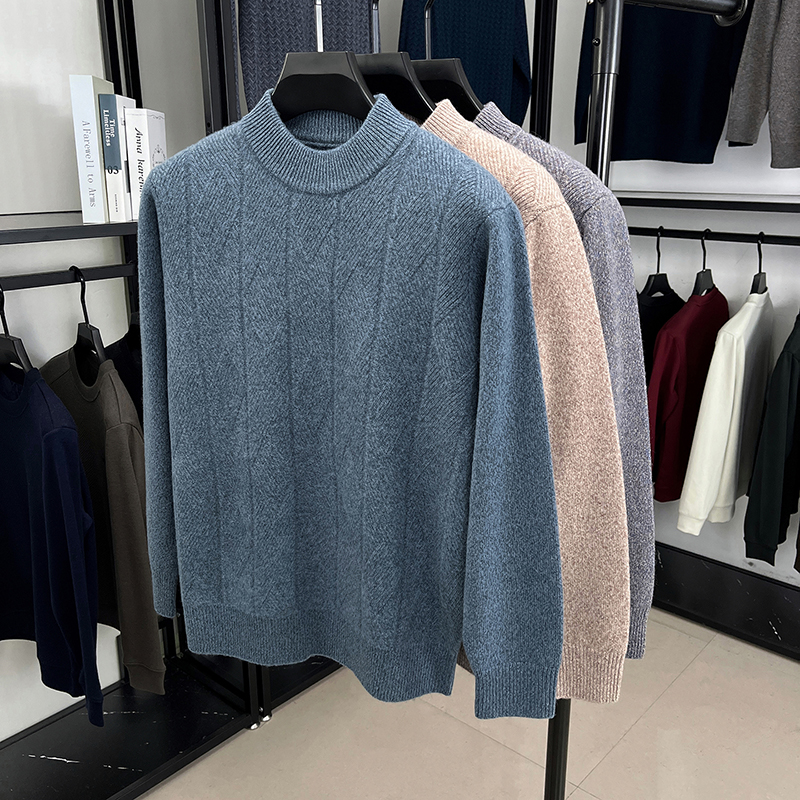 撤标撤柜（C）2025秋冬男士简约休闲时尚百搭100绵羊毛针织毛衣