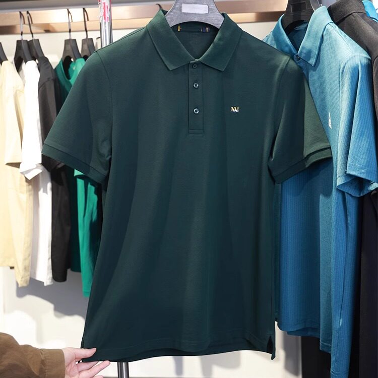 【H家】撤标撤柜！夏季男士纯色舒适弹力刺绣修饰简约短袖POLO衫