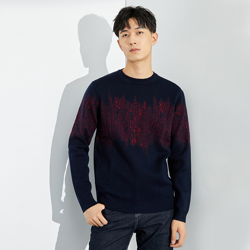 外贸男装撤标尾货秋冬男士修身圆领套头保暖长袖提花打底针织衫,男装,针织衫/毛衣,淘宝优惠券,粉丝福利购,淘宝优惠卷