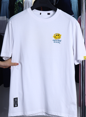 【H家】撤标撤柜！夏季男冰爽棉印花SmileyWorld系列宽松短袖T恤