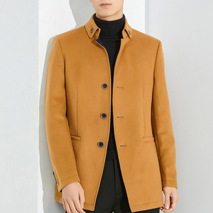 直播撤柜福利2023冬季男士简约舒适时尚翻领52羊毛大衣男V5T55100