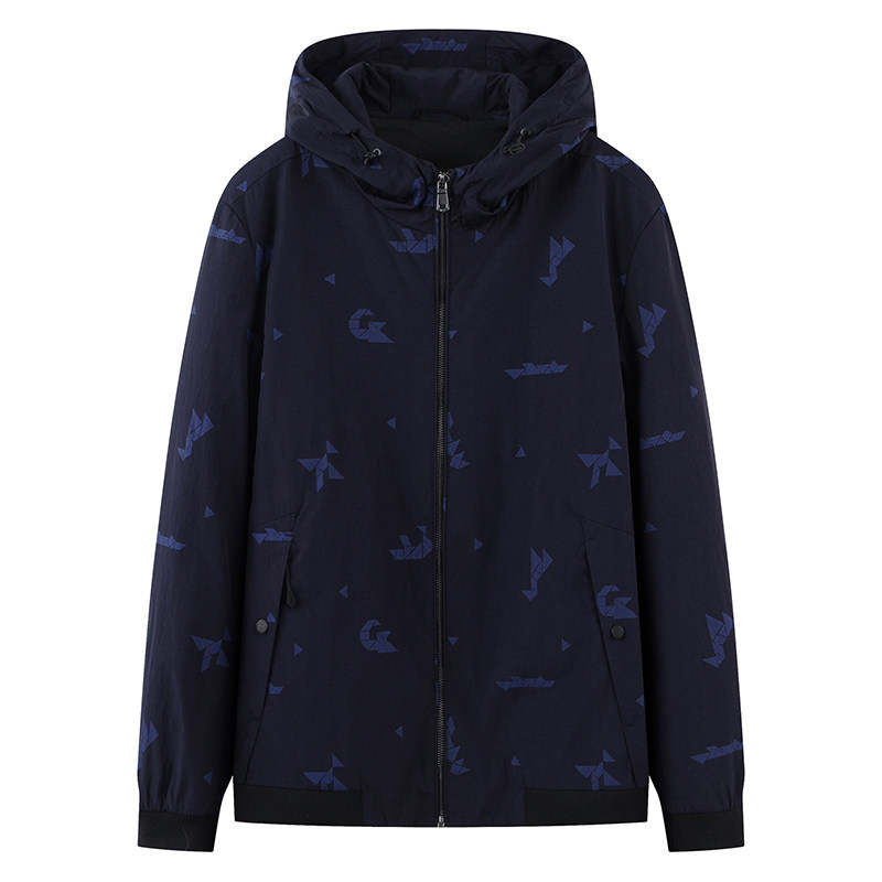 捡漏外贸大牌正品撤标尾货清仓男装上衣外套秋季连帽印花休闲夹克