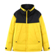 黄色镶拼立领撞色拼接羽绒服 休闲时尚 一线撤柜撤标男式 2023年冬季