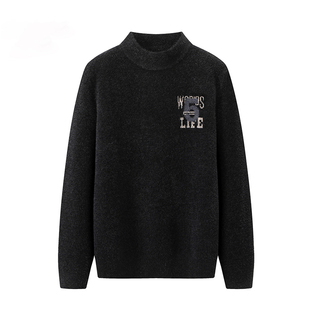 外贸大牌正品撤标尾货清仓男装秋冬款舒适修身半高领男款针织衫