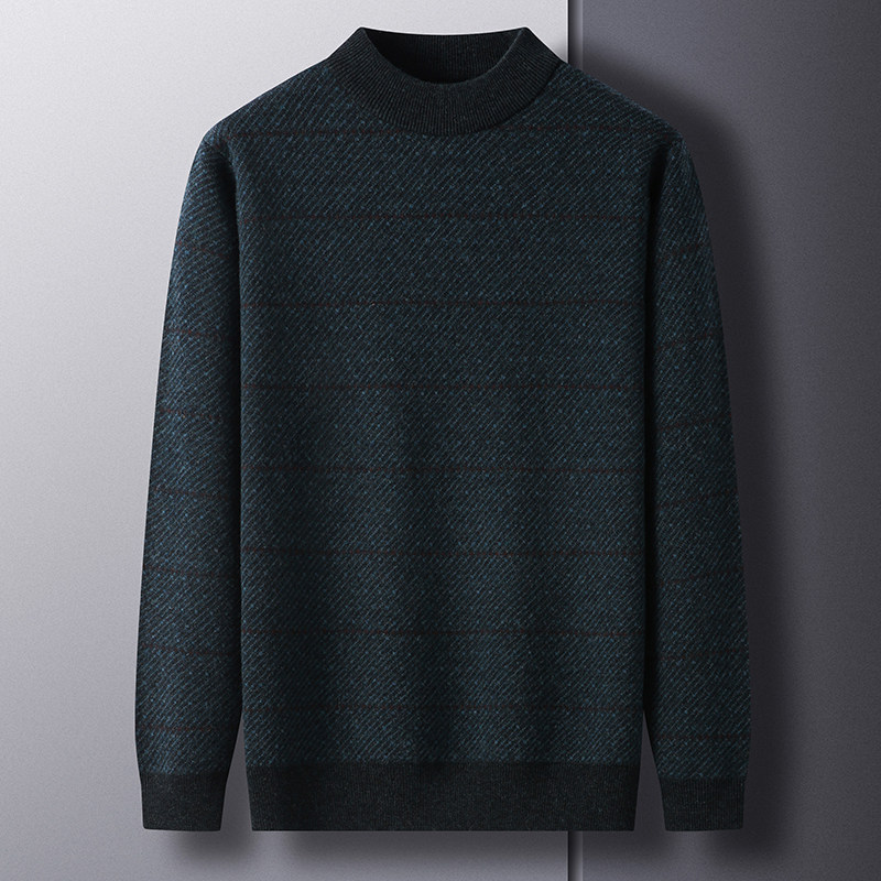 撤标撤柜（C）男士纯羊毛半高领暗纹提花毛衣秋冬加厚保暖针织衫,男装,针织衫/毛衣,淘宝优惠券,粉丝福利购,淘宝优惠卷