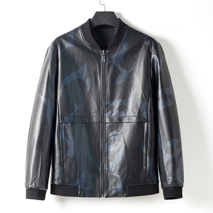 品牌撤标男装 双面穿有型棒球领夹克外套 皮衣潮机车皮夹克春秋时尚