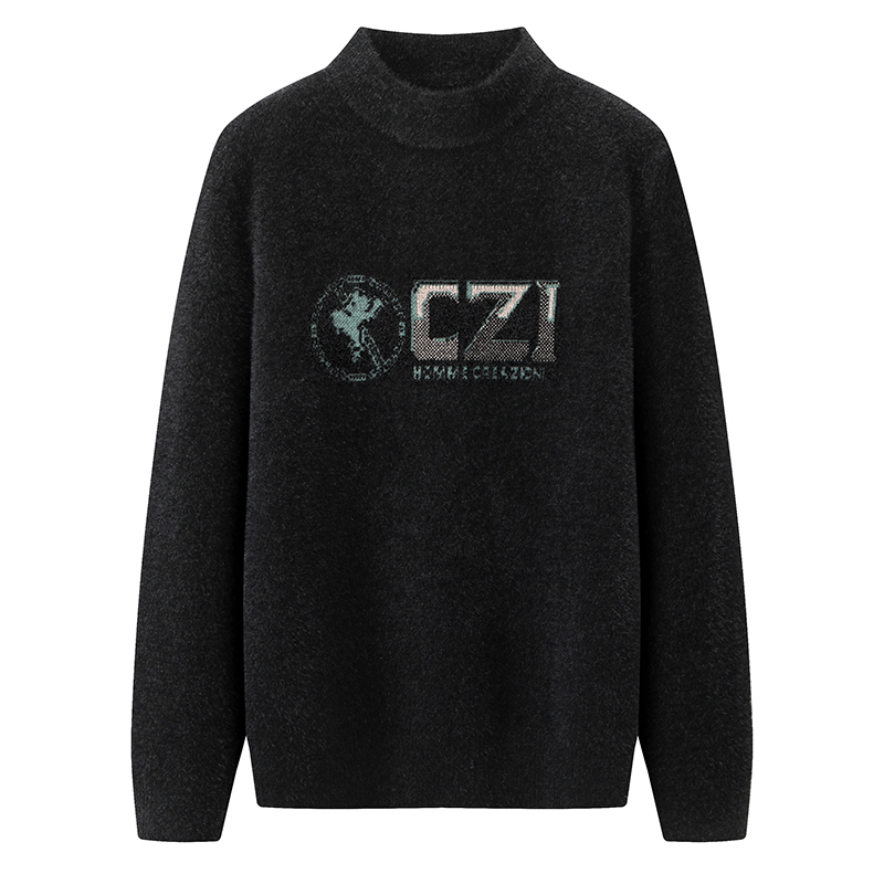 外贸男士舒适半高领针织衫