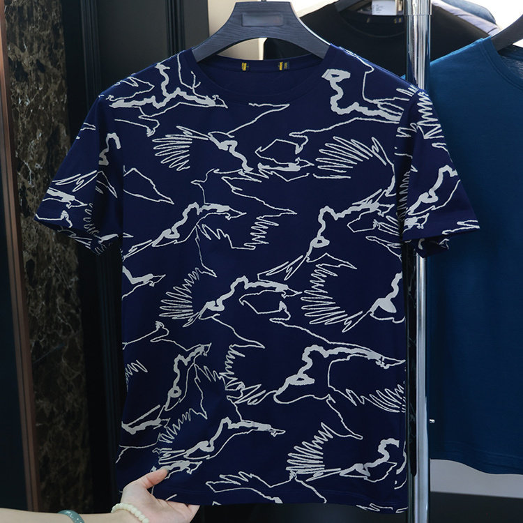 【H家】撤标撤柜！夏季男士时尚印花短袖圆领舒适透气潮T恤衫薄款