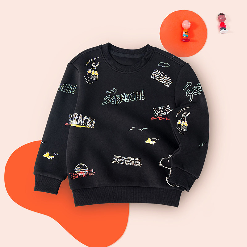 外贸撤标大牌清仓全身印花潮流时尚卡通图案舒适柔软童装男女卫衣