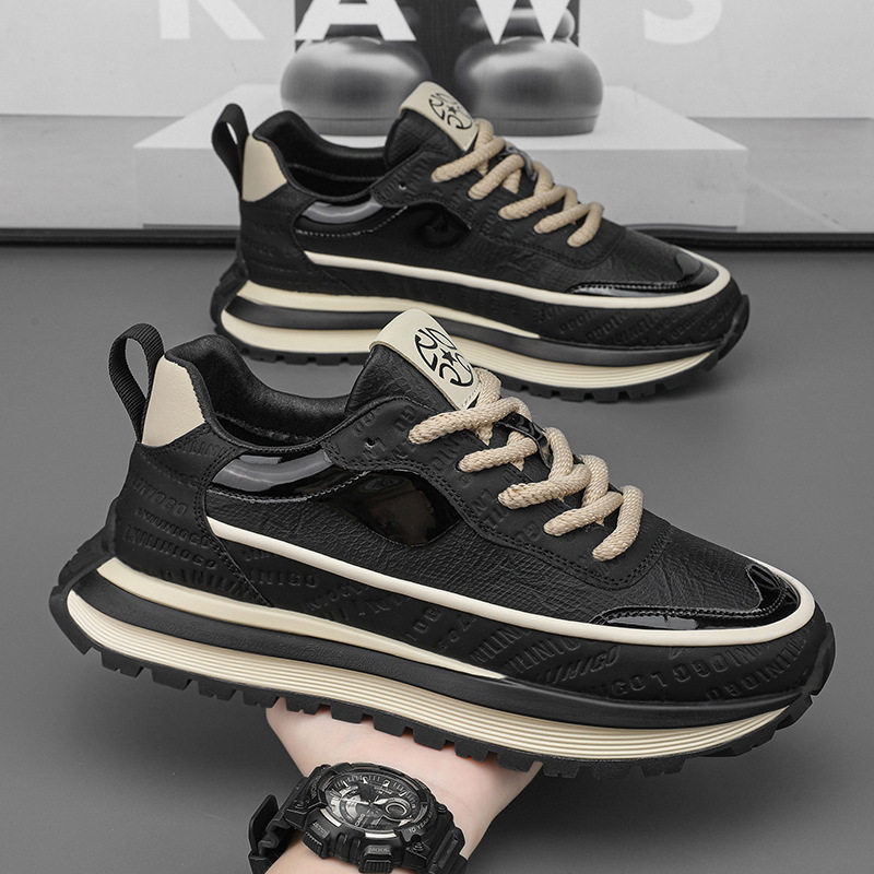 撤标撤柜(H)老爹鞋男新款舒适皮面增高百搭时尚复古爆款休闲潮鞋