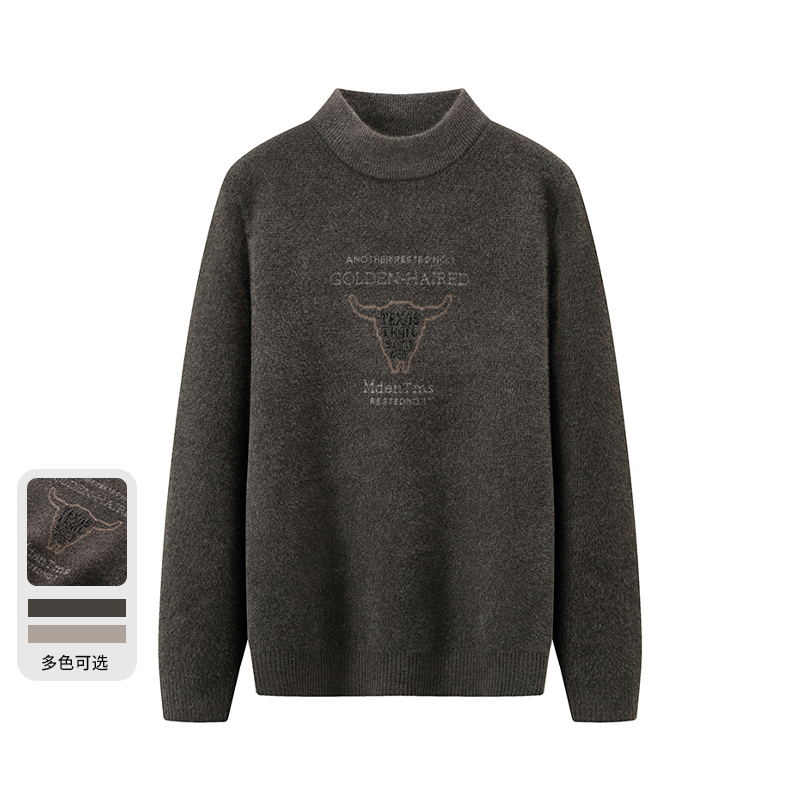 秋冬修身半高领针织衫