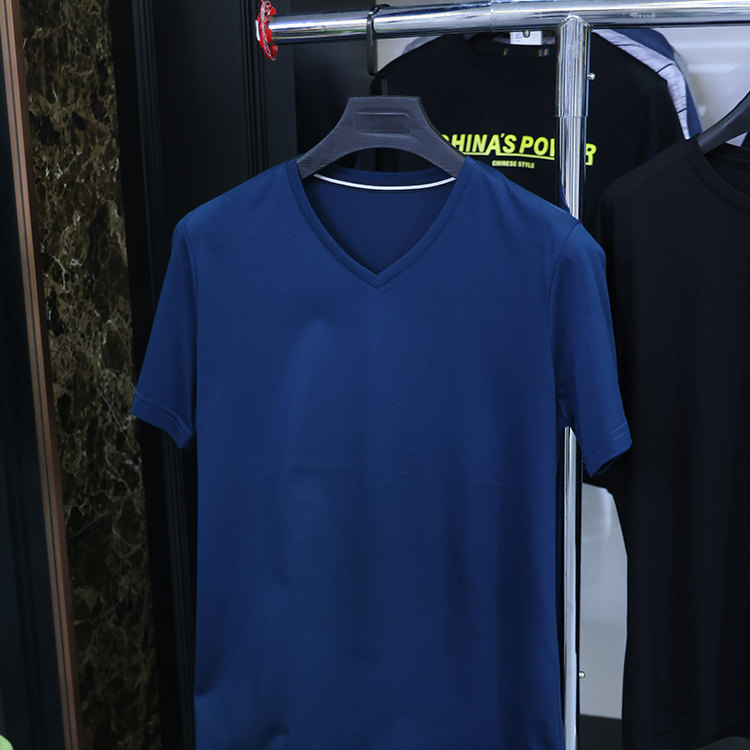 【雅家】撤标撤柜！夏季男纯色薄款丝光棉清爽透气休闲V领短袖T恤,男装,T恤,淘宝优惠券,粉丝福利购,淘宝优惠卷