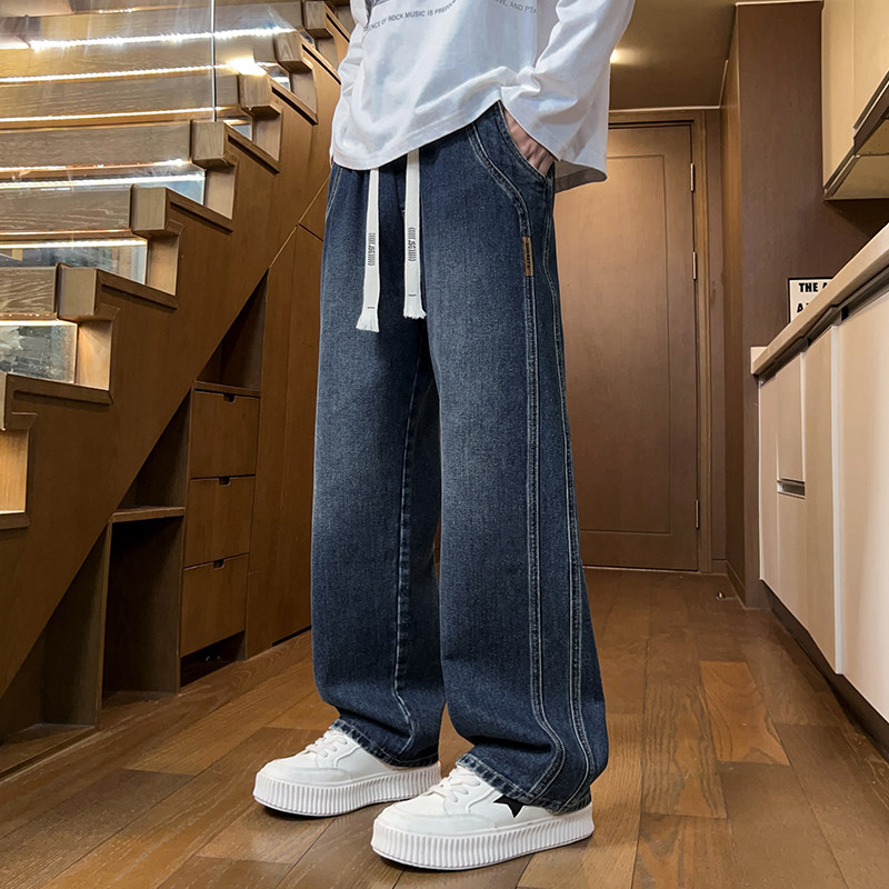 撤柜撤标(D)牛仔裤男春秋季休闲宽松抽绳秋季潮牌耐磨百搭直筒裤,男装,牛仔裤,淘宝优惠券,粉丝福利购,淘宝优惠卷