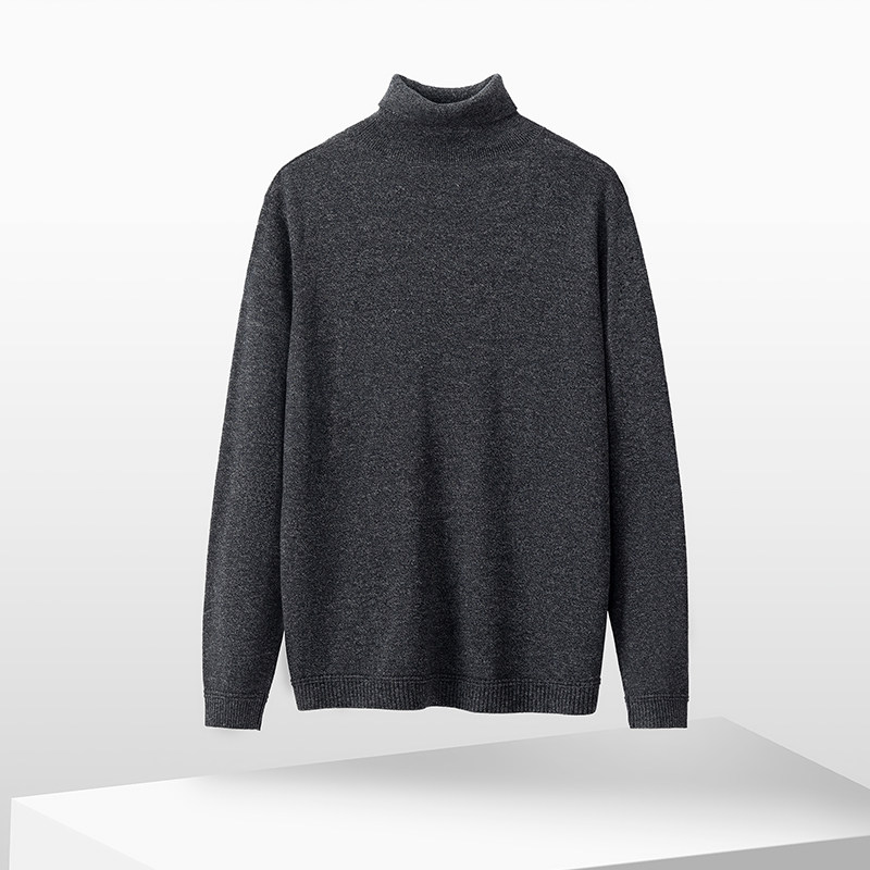 撤标男士半高领毛衣羊毛混纺长袖毛衫修身套头纯色打底衫撤柜