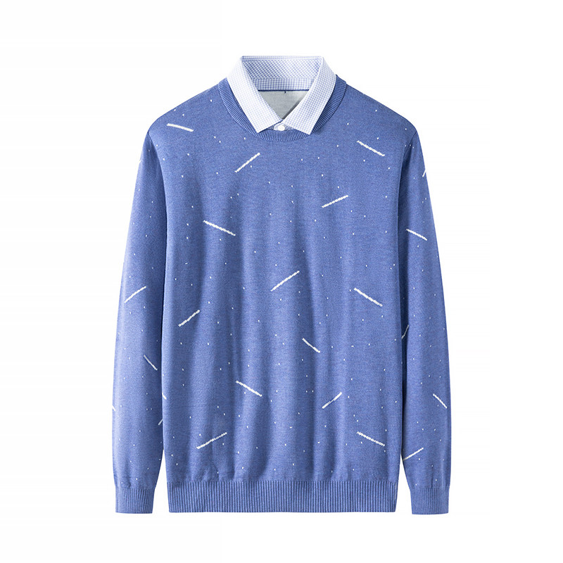 外贸原单撤标男士休闲假两件针织衫秋冬韩版潮流修身毛衣一线