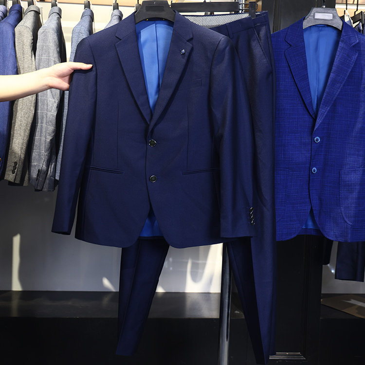 【H家】撤标撤柜！春秋季男纯色时尚百搭简洁长袖平驳领西服套装