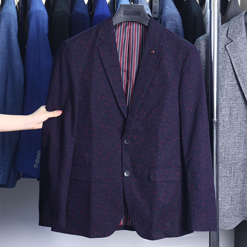 【H家】撤标撤柜！男装秋季时尚简约商务休闲碎花西装上衣外套