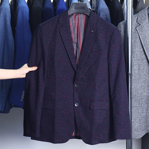 【H家】撤标撤柜！男装秋季时尚简约商务休闲碎花西装上衣外套